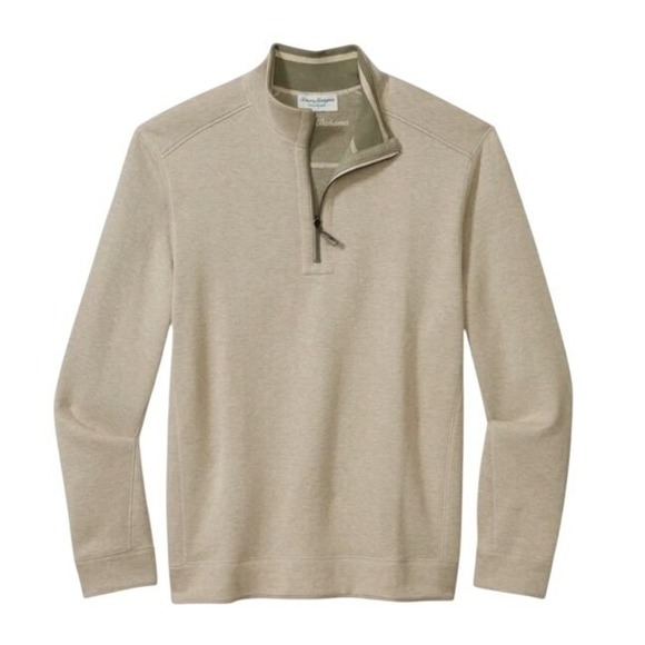 Tommy Bahama Other - Tommy Bahama Mens 2XLB New Flip Coast Reversible Half-Zip Pullover Sisal Heather
